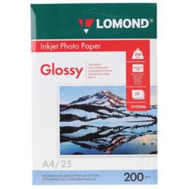 БУМАГА A4 LOMOND Glossy Photo Paper глянцевая 1-х  200 гр/м2  25л. (0102046)